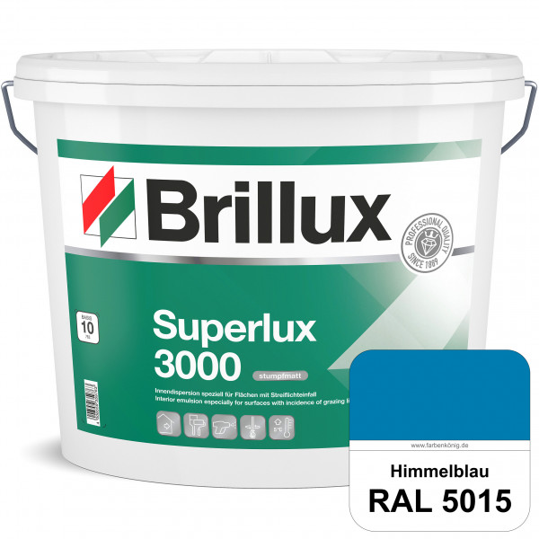 Superlux 3000 (RAL 5015 Himmelblau) hoch deckende stumpfmatte Innen-Dispersionsfarbe - streiflichtun
