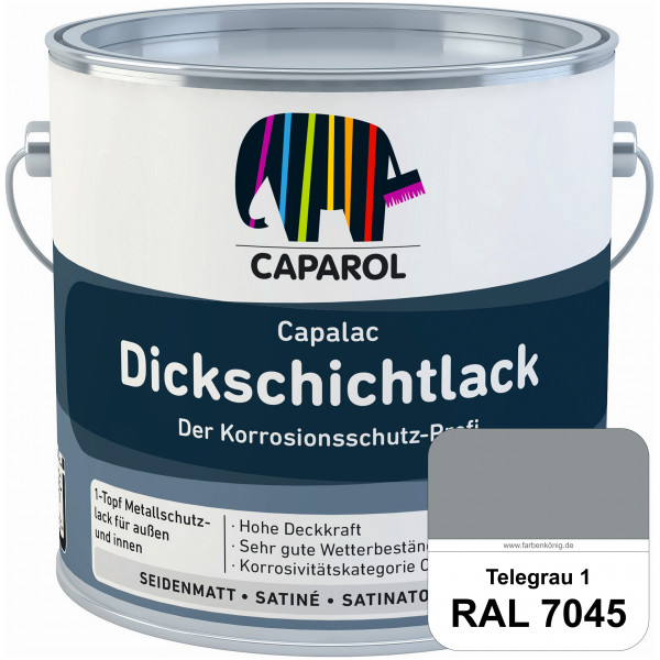 Capalac Dickschichtlack (RAL 7045 Telegrau 1) 1-Topf Metallschutzlack (löselmittelhaltig) innen & au