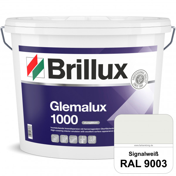 Glemalux ELF 1000 (RAL 9003 Signalweiß) matte und hochdeckende Innenfarbe für perfekte Oberflächen