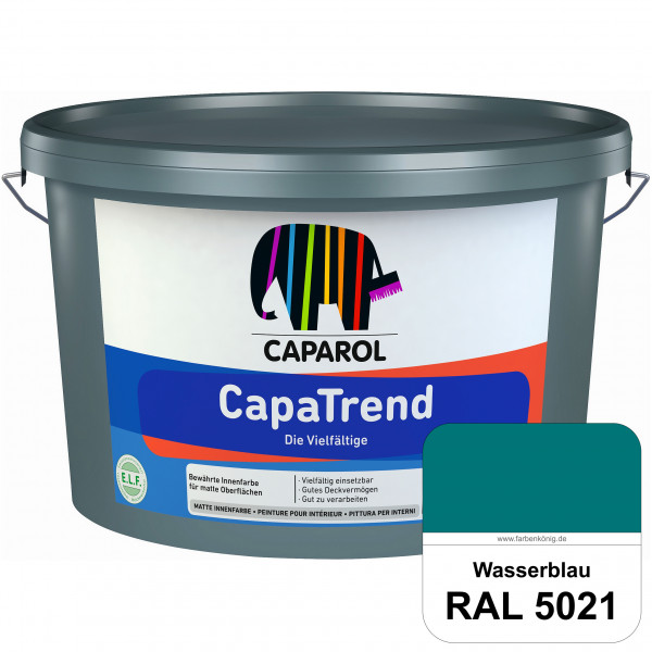 CapaTrend (RAL 5021 Wasserblau) matte hochdeckende Dispersionsfarbe für den Innenbereich