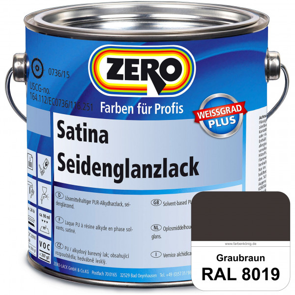 Satina Seidenglanzlack (RAL 8019 Graubraun)