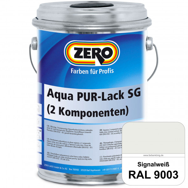 Aqua PUR-Lack SG inkl. Härter (RAL 9003 Signalweiß)