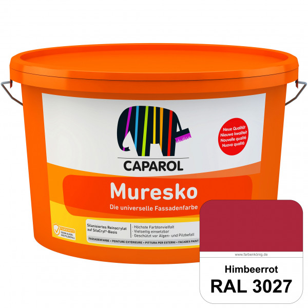 Muresko (RAL 3027 Himbeerrot) Silanisierte Reinacrylat-Fassadenfarbe auf SilaCryl®-Basis