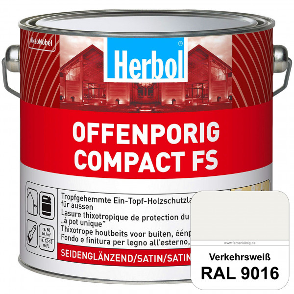 Offenporig Compact FS (RAL 9016 Verkehrsweiß) Rationelle & thixotrope Ein-Topf-Holzlasur (außen)