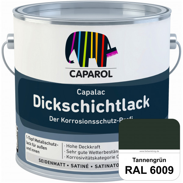 Capalac Dickschichtlack (RAL 6009 Tannengrün) 1-Topf Metallschutzlack (löselmittelhaltig) innen & au