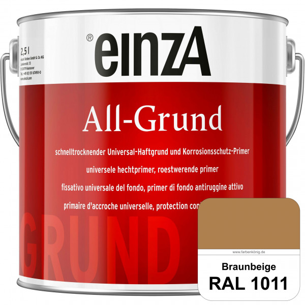 einzA All-Grund (RAL 1011 Braunbeige) Schnelltrocknender Haftgrund & Korrosionsschutz-Primer