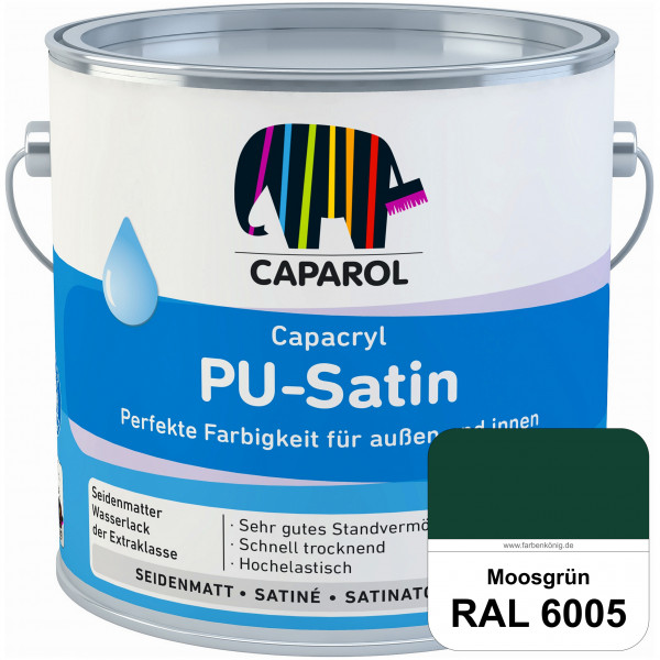 Capacryl PU-Satin (RAL 6005 Moosgrün) hochwertige Zwischen-/ Schluss­lackierungen für grundierte Hol