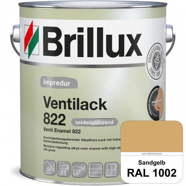 Impredur Ventilack 822 (RAL 1002 Sandgelb) Seidenglanzlack (lösemittelhaltig) Fenster & Türen innen