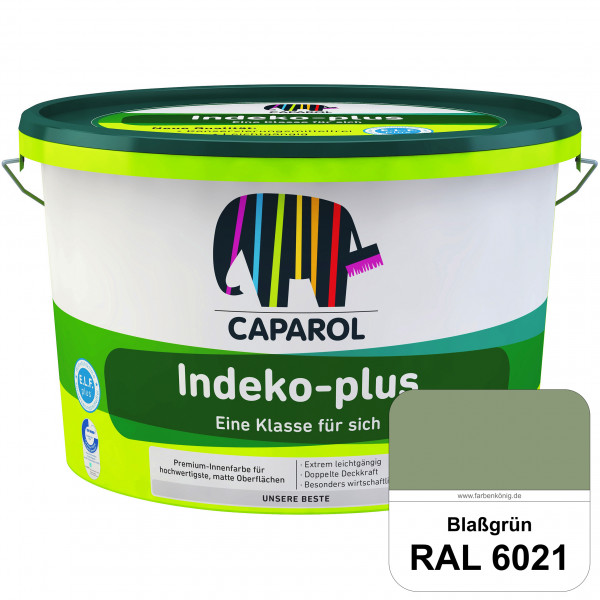 Indeko-plus (RAL 6021 Blassgrün) doppeldeckende matte & hochwertige Innenfarbe