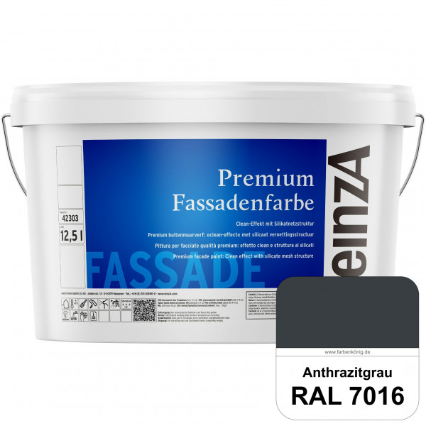 einzA Premium Fassadenfarbe (B-Ware) - 6 Liter (RAL 7016 Anthrazitgrau)