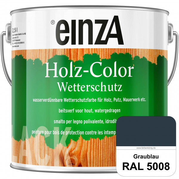 einzA Holz-Color (RAL 5008 Graublau) Wetterschutzfarbe für außen