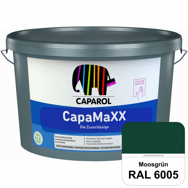 CapaMaXX (RAL 6005 Moosgrün) tuchmatte Innenfarbe mit hohem Deckvermögen und Ergiebigkeit
