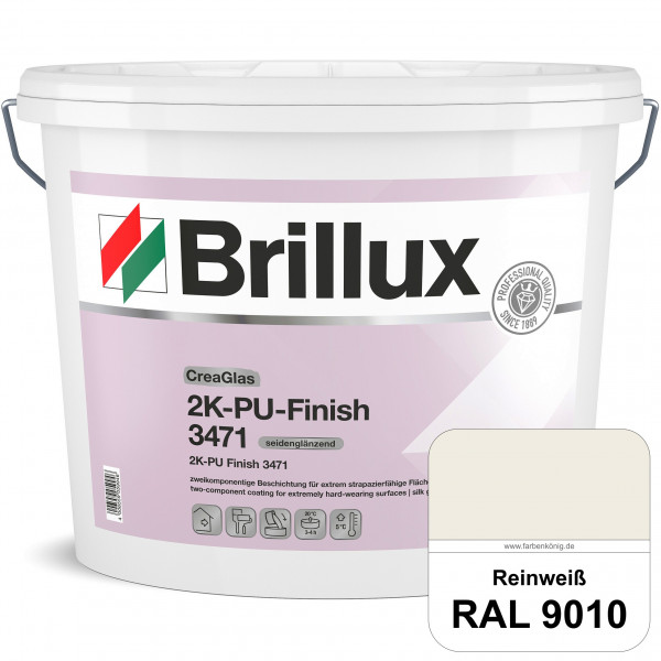 CreaGlas 2K-PU-Finish 3471 (RAL 9010 Reinweiß) seidenglänzende 2K-Beschichtung für extrem robuste De