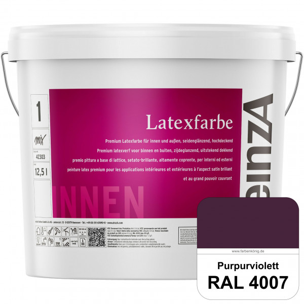 einzA Latexfarbe Premium (RAL 4007 Purpurviolett) Hochwertige scheuerbeständige seidenglänzende Late