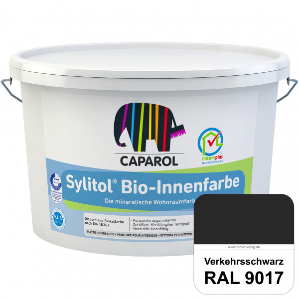 Sylitol® Bio-Innenfarbe (RAL 9017 Verkehrsschwarz) Innenfarbe auf Silikatbasis ? für Allergiker