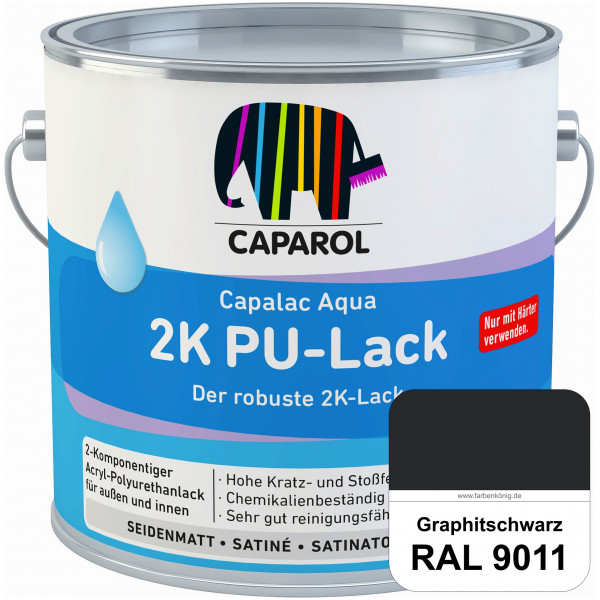 Capalac Aqua 2K PU-Lack (RAL 9011 Graphitschwarz) chemisch und mechanisch widerstandsfähige Lackieru