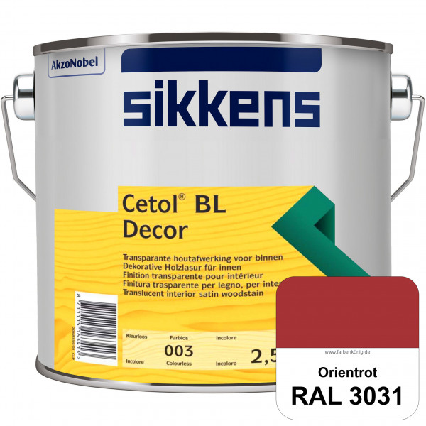 Cetol BL Decor (RAL 3031 Orientrot) wasserbasierte & seidenglänzende Dünnschichtlasur für innen