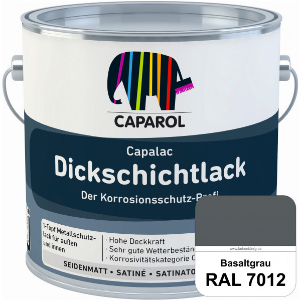 Capalac Dickschichtlack (RAL 7012 Basaltgrau) 1-Topf Metallschutzlack (löselmittelhaltig) innen & au