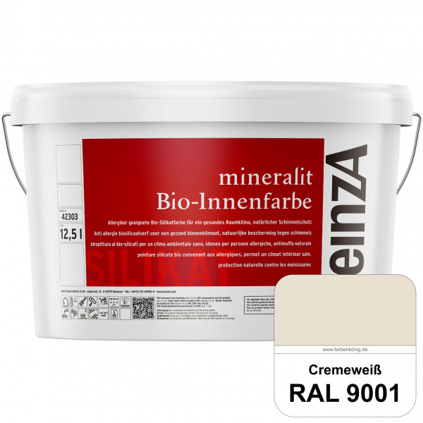 einzA mineralit Bio-Innenfarbe (RAL 9001 Cremeweiß) Bio-Silikat-Innenfarbe gemäß VOB DIN 18 363