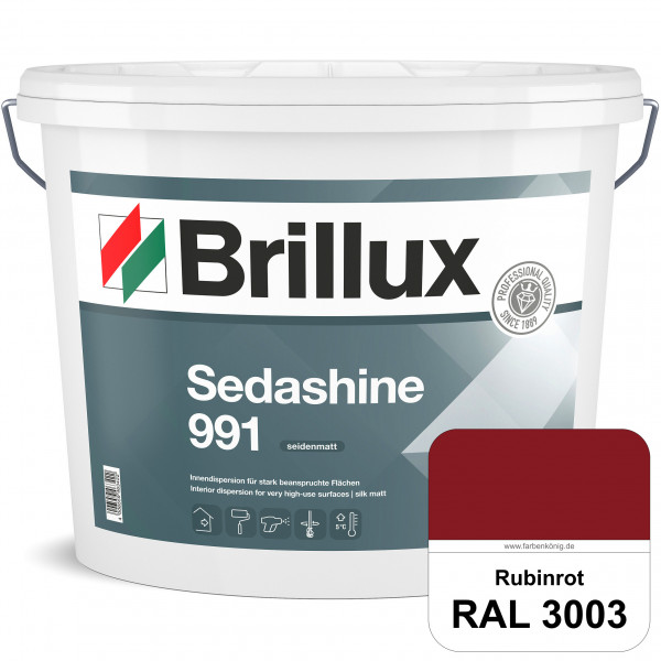 Sedashine 991 (RAL 3003 Rubinrot) Seidenmatte Innendispersion für hoch strapazierfähige & gut reinig