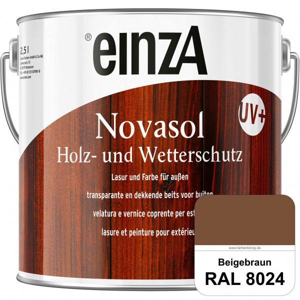 einzA Novasol HW Farbe (RAL 8024 Beigebraun) Deckender Wetterschutz für außen