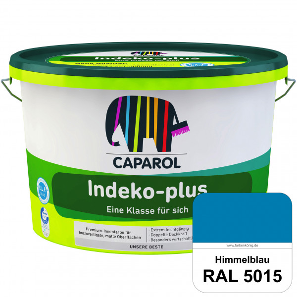 Indeko-plus (RAL 5015 Himmelblau) doppeldeckende matte & hochwertige Innenfarbe