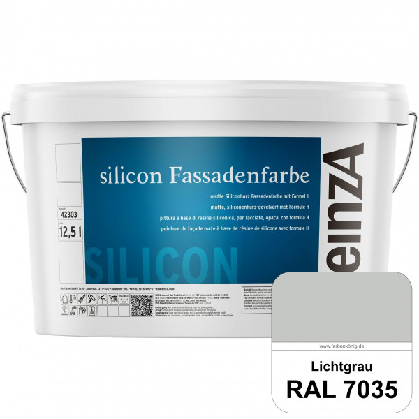 einzA silicon Fassadenfarbe (RAL 7035 Lichtgrau) Hochwertige Siliconharz-Fassadenfarbe