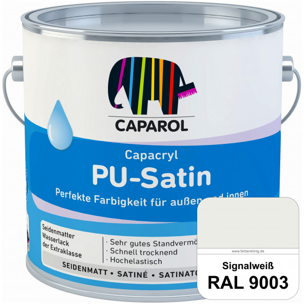 Capacryl PU-Satin (RAL 9003 Signalweiß) hochwertige Zwischen-/ Schluss­lackierungen für grundierte H