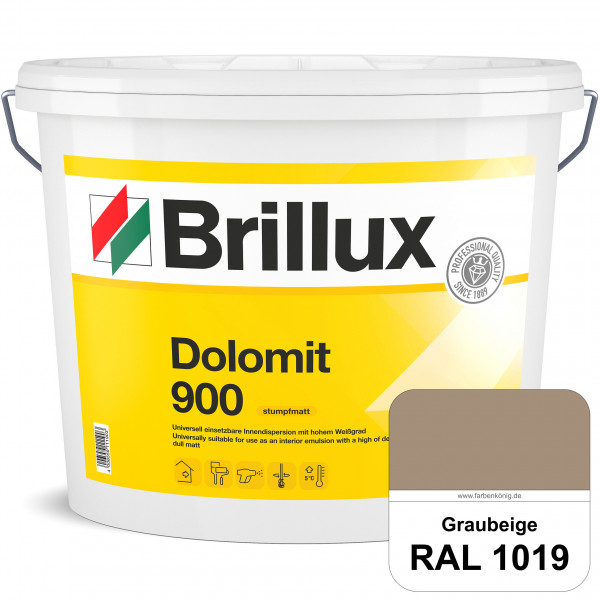 Dolomit 900 (RAL 1019 Graubeige) stumpfmatte Innen-Dispersionsfarbe mit gutem Deckvermögen