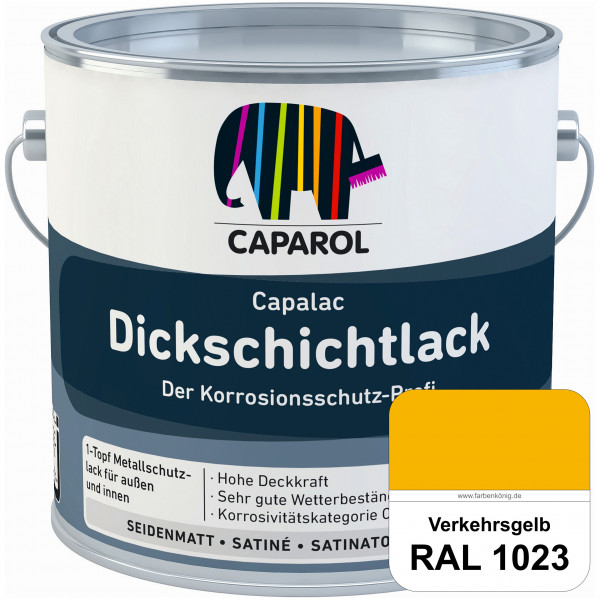 Capalac Dickschichtlack (RAL 1023 Verkehrsgelb) 1-Topf Metallschutzlack (löselmittelhaltig) innen &