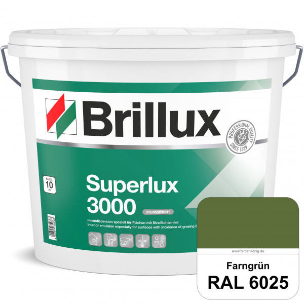 Superlux 3000 (RAL 6025 Farngrün) hoch deckende stumpfmatte Innen-Dispersionsfarbe - streiflichtunem
