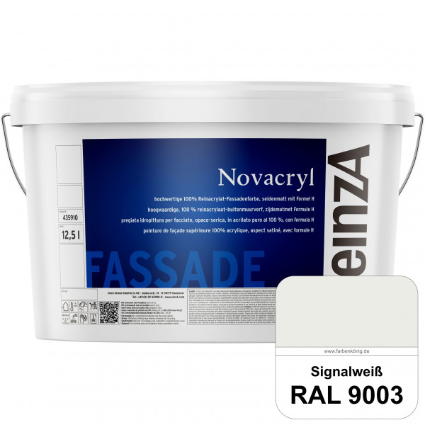 einzA Novacryl (RAL 9003 Signalweiß) Reinacrylat-Fassadenfarbe, seidenmatt