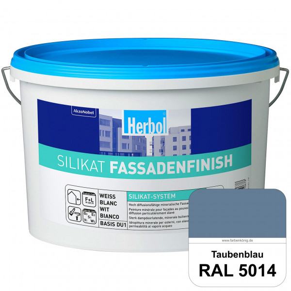 Silikat FassadenFinish (RAL 5014 Taubenblau) mineralische Fassadenfarbe für den natürlichen Fassaden