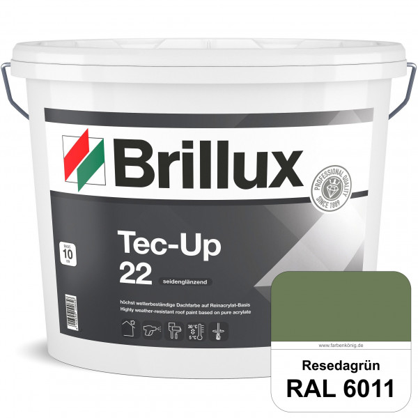 Tec-Up 22 (RAL 6011 Resedagrün) Höchst wetterbeständige Dachfarbe auf Reinacrylat-Basis