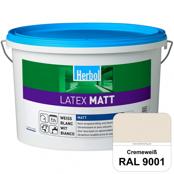 Latex Matt (RAL 9001 Cremeweiß) Matte Latexfarbe mit hoher Strapazierfähigkeit