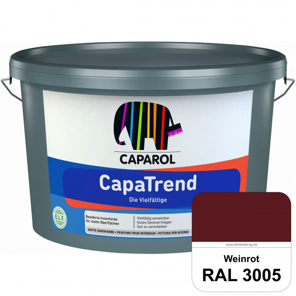 CapaTrend (RAL 3005 Weinrot) matte hochdeckende Dispersionsfarbe für den Innenbereich