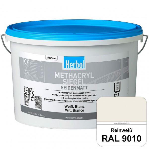 Methacryl Siegel (RAL 9010 Reinweiß) seidenmatte 1K-Beschichtung Böden (Innen & Außen)