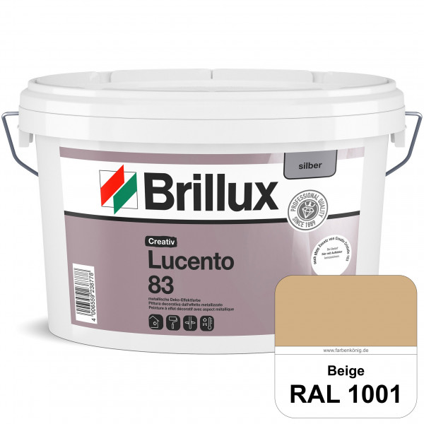 Creativ Lucento 83 (RAL 1001 Beige) Strapazierfähige Deko-Effektfarbe mit metallischer Oberflächenop