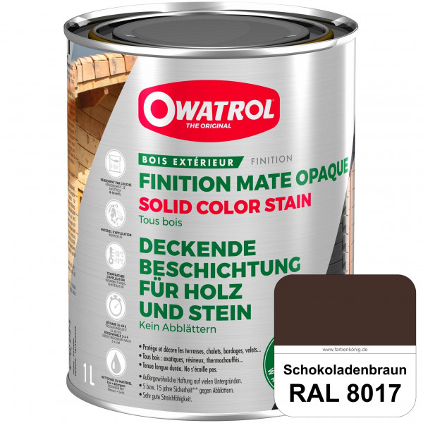 Solid Color Stain (RAL 8017 Schokoladenbraun) deckende und matte Wetterschutzfarbe außen