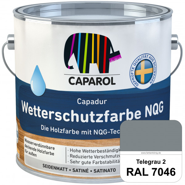 Capadur Wetterschutzfarbe NQG (RAL 7046 Telegrau 2) Holzfarbe mit NQG-Technologie wasserbasiert für