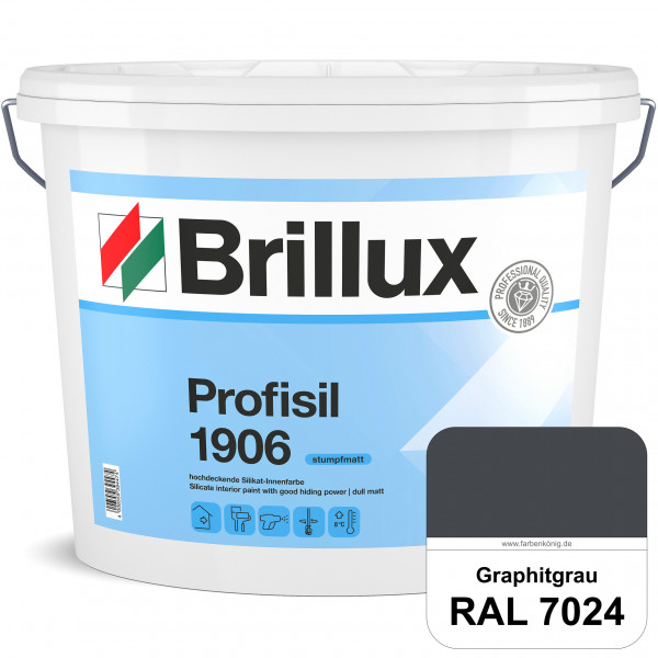 Profisil 1906 Silikat-Innenfarbe (RAL 7024 Graphitgrau) stumpfmatte Innenfarbe für Allergiker nach D