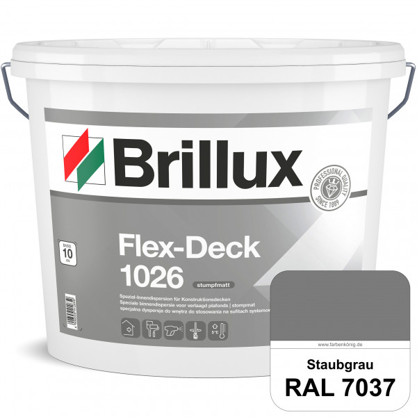 Flex-Deck ELF 1026 (RAL 7037 Staubgrau) Hochwertige Innendispersion für Decken mit Installationen &