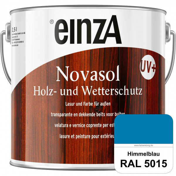 einzA Novasol HW Lasur (RAL 5015 Himmelblau) Lasierender Wetterschutz für außen