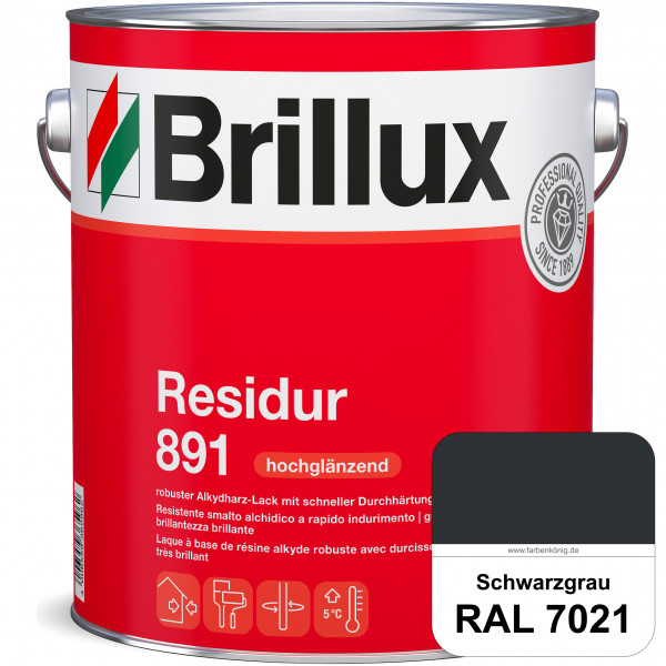 Residur 891 (RAL 7021 Schwarzgrau) widerstandsfähige, schnell trocknender Lack für grundierte Metall
