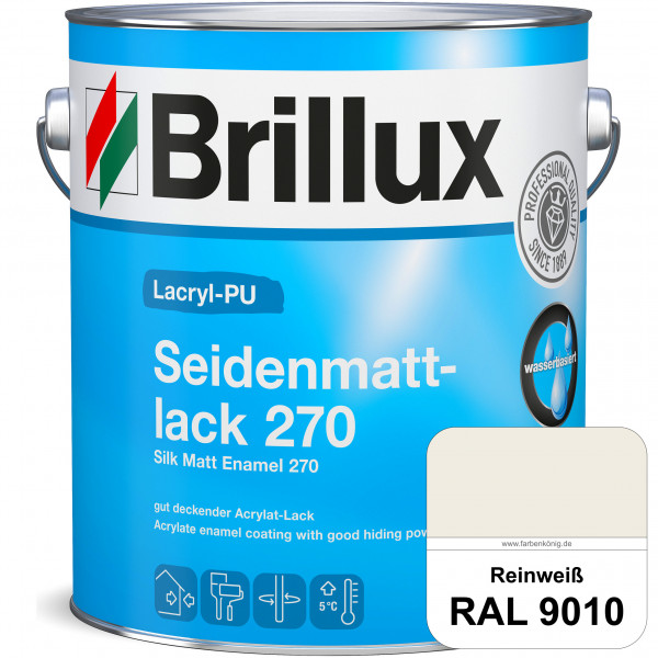 Lacryl-PU Seidenmattlack 270 (B-Ware) - 0,75 Liter (RAL 9010 Reinweiß)