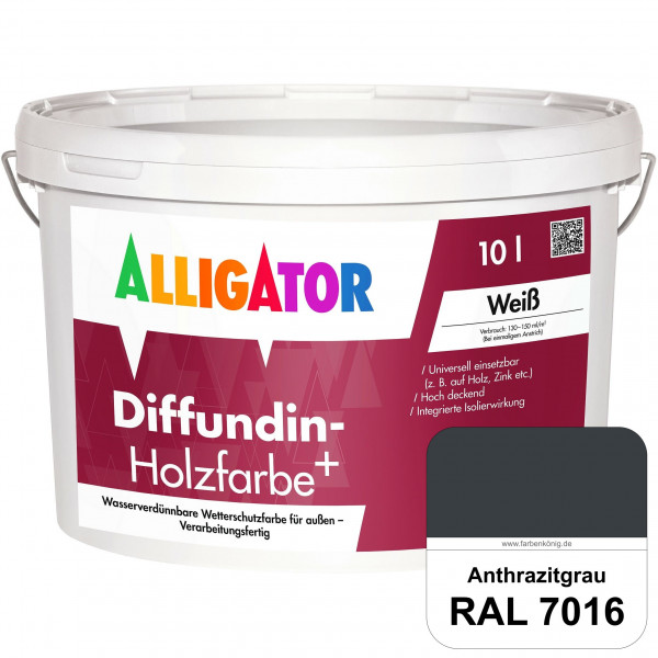 Diffundin-Holzfarbe+ (RAL 7016 Anthrazitgrau)