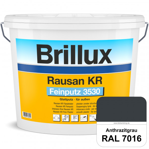 Rausan KR Feinputz 3530 (RAL 7016 Anthrazitgrau) organisch gebundener & verarbeitungsfertiger Glattp