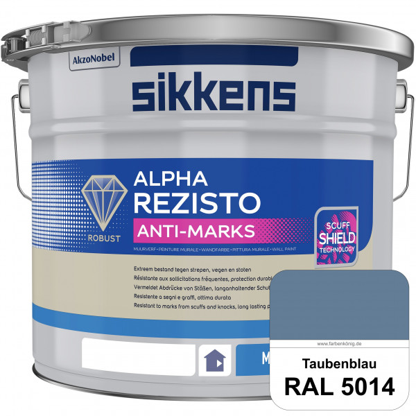 Alpha Rezisto Anti-Marks (RAL 5014 Taubenblau) Extrem widerstandsfähige Innenwandfarbe