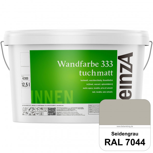 einzA Wandfarbe 333 tuchmatt (RAL 7044 Seidengrau) Hochdeckende, waschbeständige Wandfarbe