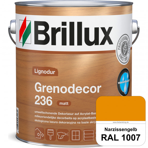 Grenodecor 236 (RAL 1007 Narzissengelb) Umwelt- und gesundheitsschonende, diffusionsfähige Dekorlasu